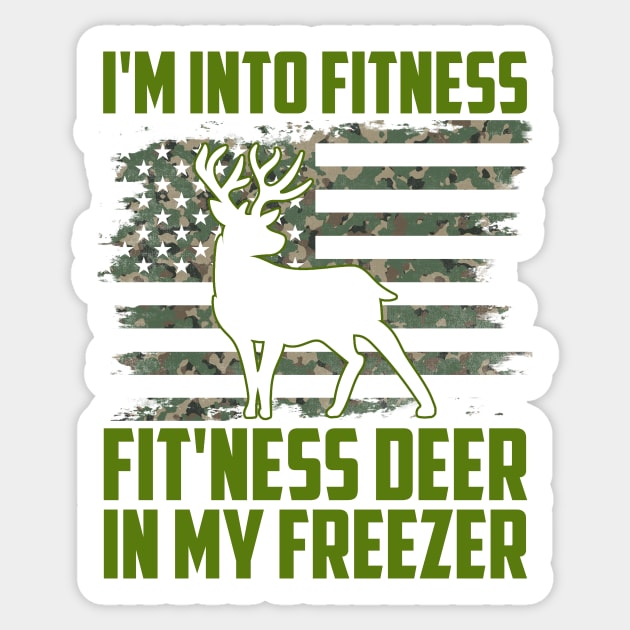 Hunting I'm Into Fitness Fit'ness Deer In My Freezer Sticker by artbooming